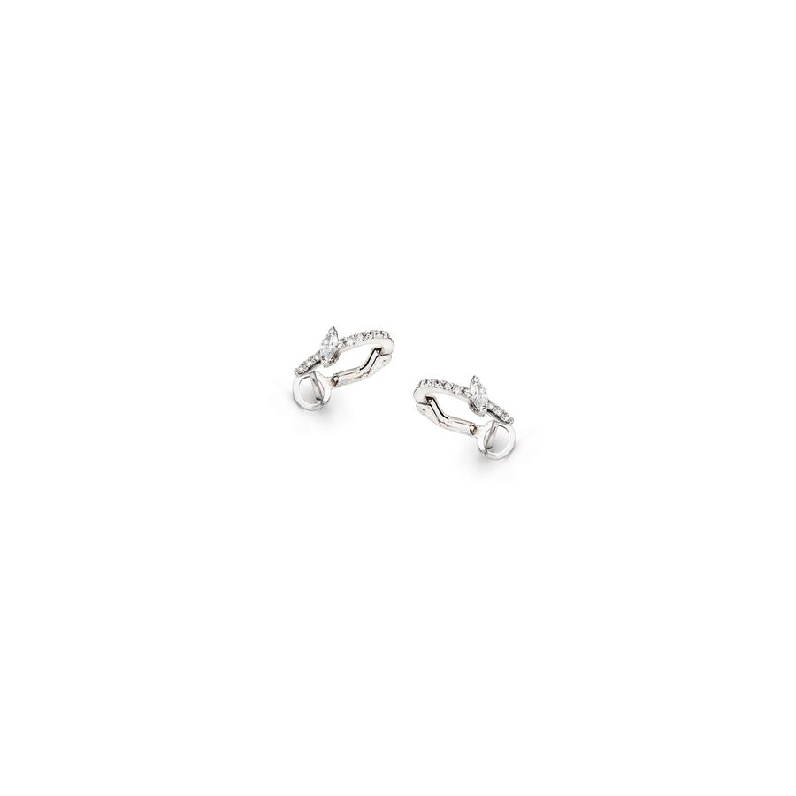 Small hoop earrings with navette BALANCE | OR OVAL XSAU18B MRQ PV CT 0,18+0,11